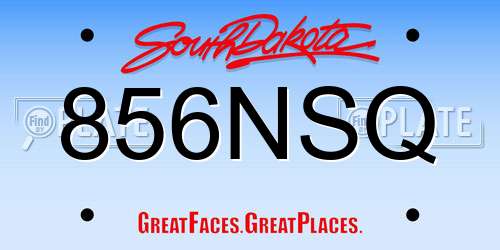 856NSQ South Dakota License Plate