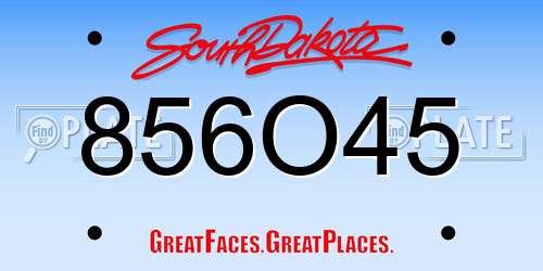 856O45 South Dakota License Plate