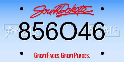 856O46 South Dakota License Plate
