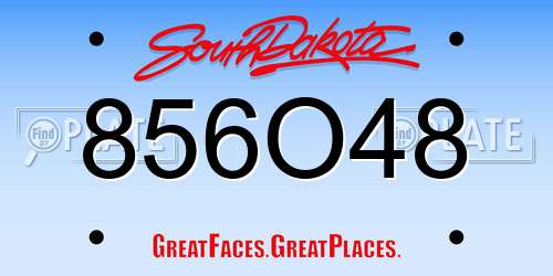 856O48 South Dakota License Plate