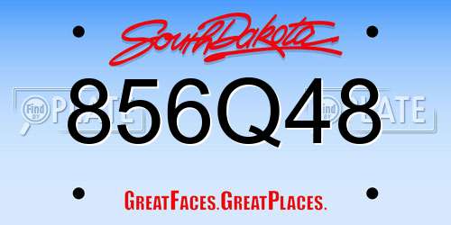 856Q48 South Dakota License Plate