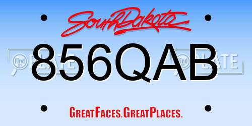856QAB South Dakota License Plate