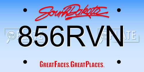 856RVN South Dakota License Plate