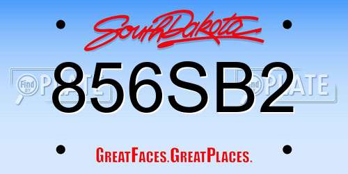 856SB2 South Dakota License Plate