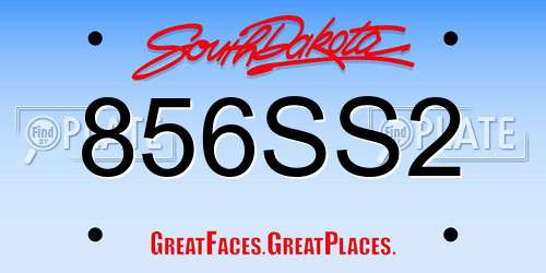 856SS2 South Dakota License Plate