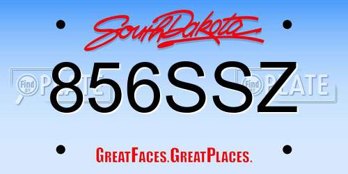 856SSZ South Dakota License Plate