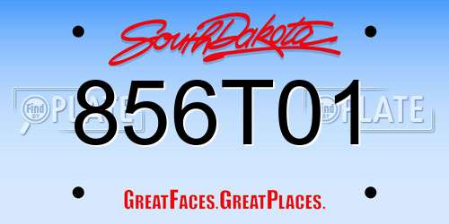 856T01 South Dakota License Plate