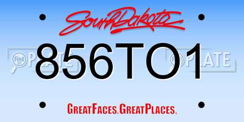 856TO1 South Dakota License Plate