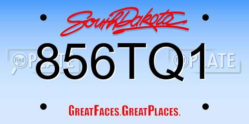 856TQ1 South Dakota License Plate
