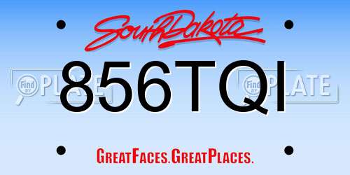 856TQI South Dakota License Plate