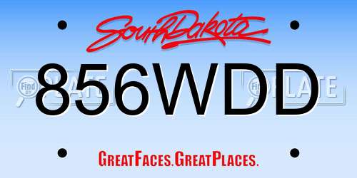 856WDD South Dakota License Plate