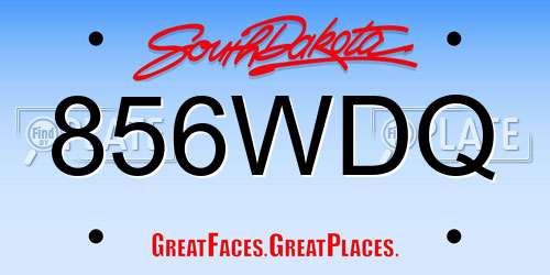 856WDQ South Dakota License Plate