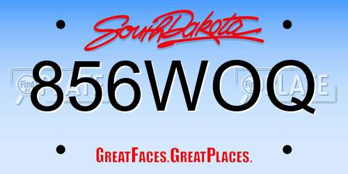 856WOQ South Dakota License Plate
