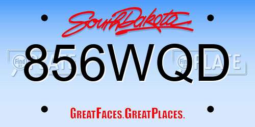 856WQD South Dakota License Plate