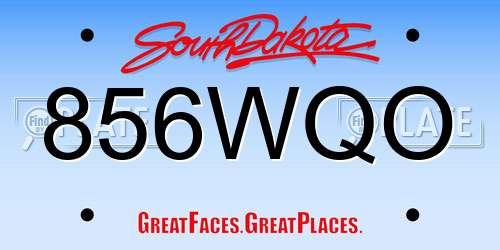 856WQO South Dakota License Plate