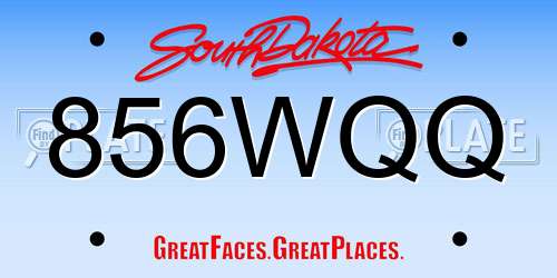 856WQQ South Dakota License Plate