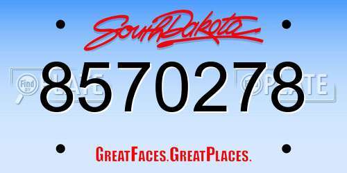 8570278 South Dakota License Plate