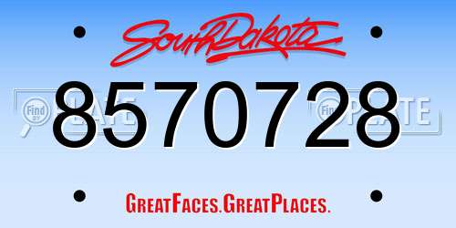 8570728 South Dakota License Plate