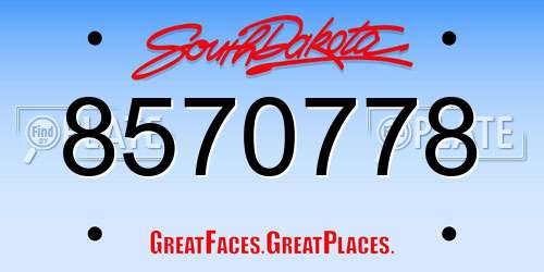 8570778 South Dakota License Plate