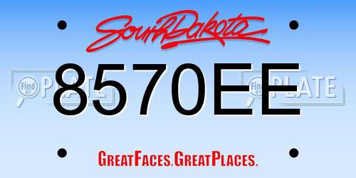 8570EE South Dakota License Plate