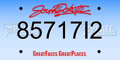 85717I2 South Dakota License Plate