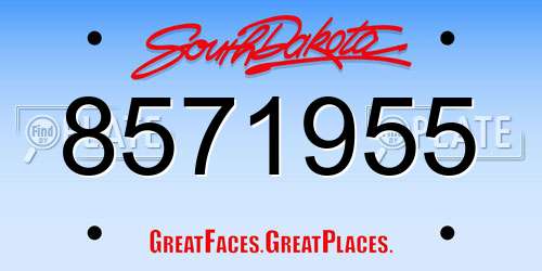 8571955 South Dakota License Plate
