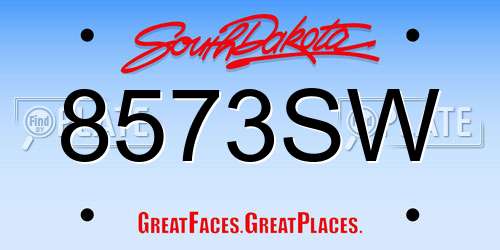 8573SW South Dakota License Plate