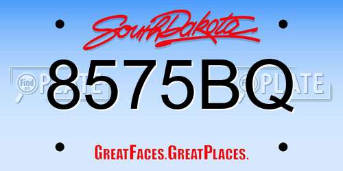8575BQ South Dakota License Plate