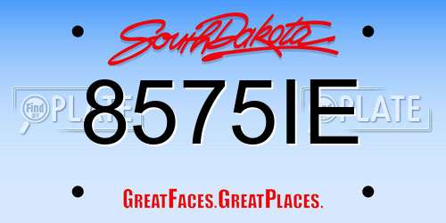 8575IE South Dakota License Plate