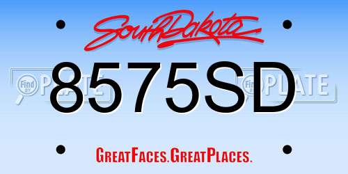 8575SD South Dakota License Plate