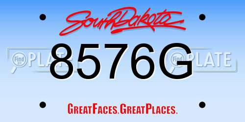 8576G South Dakota License Plate