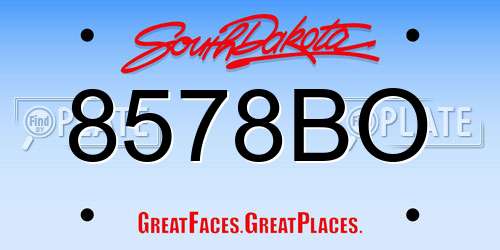 8578BO South Dakota License Plate