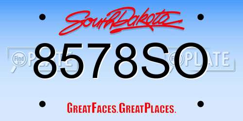 8578SO South Dakota License Plate