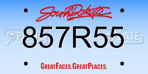 857R55 South Dakota License Plate