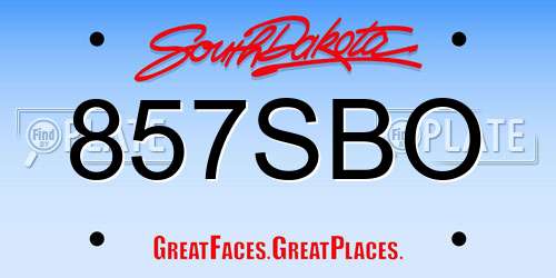 857SBO South Dakota License Plate