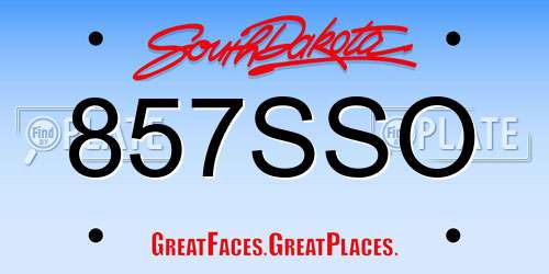 857SSO South Dakota License Plate
