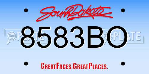 8583BO South Dakota License Plate