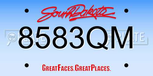 8583QM South Dakota License Plate