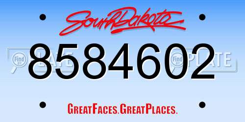 8584602 South Dakota License Plate