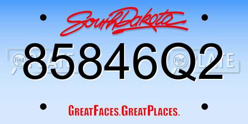 85846Q2 South Dakota License Plate