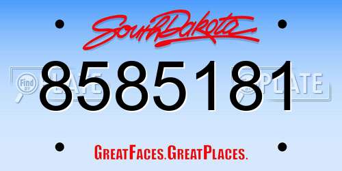 8585181 South Dakota License Plate