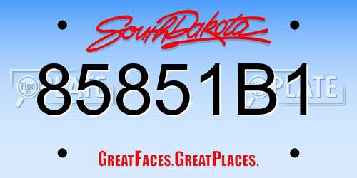 85851B1 South Dakota License Plate