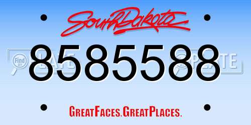 8585588 South Dakota License Plate