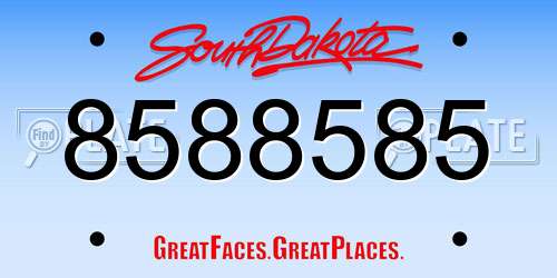 8588585 South Dakota License Plate