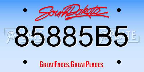 85885B5 South Dakota License Plate