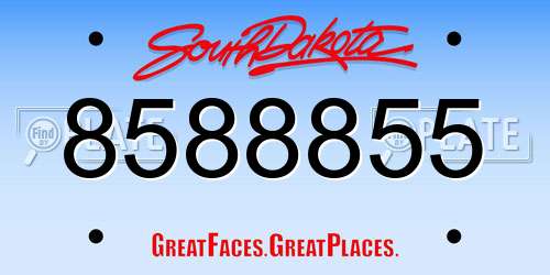 8588855 South Dakota License Plate