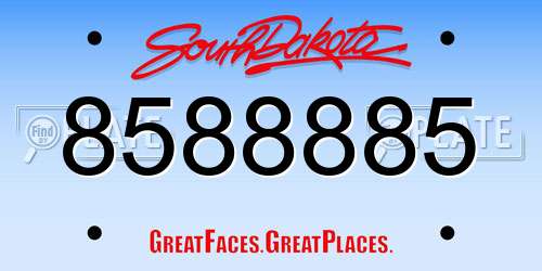 8588885 South Dakota License Plate