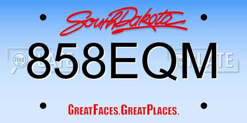 858EQM South Dakota License Plate