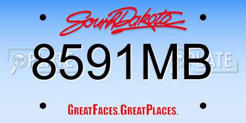 8591MB South Dakota License Plate