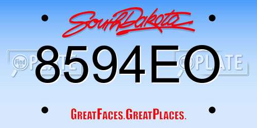 8594EO South Dakota License Plate